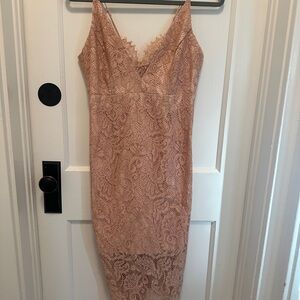 Rose blush pink lace dress size small 6